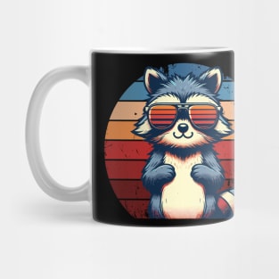 Cool Retro Raccoon in Sunglasses 70s 80s 90s Funny Raccoon Mug